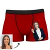 Roupa íntima personalizada de boxe para ele namorado homem homem engraçado rosto novidade 3d shorts personalizados de cuecas 220706