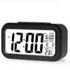 10pcs Plastic Digital Alarm Mute Clock LCD Screen Smart Clock Temperature Sensitive Bedside Snooze Nightlight Calendar