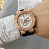 Dropshipping - Orologio da uomo con quadrante grande a colori a contrasto da 44 mm, orologio da polso al quarzo moda, cinturino in caucciù, tre occhi in acciaio inossidabile