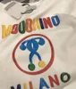 키즈 편지 디자인 티셔츠 반팔 티셔츠 탑스 소년 소녀 어린이 다채로운 자수 패턴 티셔츠 풀오버 90-130cm 연령 1-10T