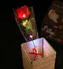 Glödande konstgjorda rosor Blommor Festdekoration Led Light Up Lång stjälk Fake Silk Rose för DIY Bröllopsbukett Bord Mittpunkt Hem Atmosfär Rekvisita