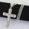 Designer Jewelry Vintage Double Crosses Pendant necklace Micro inlays diamonds cross Men Women S925 Silver Chain High quality Necklaces