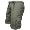 Summer Cotton Cargo Shorts Mens Loose Work Casual Outdoor Short Pants Multi Pocket Byxor 220613