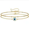 Mehrschichtige türkische blaue Evil Eye Charm Link-Armbänder für Frauen Vintage Fatima Handkette Armband Mode DIY Schmuck Geschenk