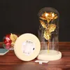 Gift Wrap Gold Foil Glass Cover Rose Creates Christmas And Valentine's Day LED Lamp Immortal Flower OrnamentGift