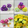 Other Home Decor Garden Decorative Flowers Beautif 1 Bouquet 21 Head Artifical Fake Rose Wedding Party Silk Flower Drop Delivery 2021 Ivpl