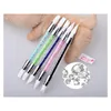 Stylo à outils en Silicone à Double tête, stylo à strass, brosse pour Nail Art, fournitures de manucure professionnelles