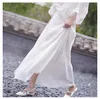 Summer Women White Long Gonna High Waist Cotton e gonne in lino Saia Women Skirt Aline Faldas Jupe Femme 220701