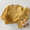 2022 Peuter Outfits Kledingsets Baby Boy Tracksuit schattig berenhoofd Borduurwerk Sweatshirt en broek 2pcs Sportpak Fashion Big Kids Girls Set Top Kwaliteit