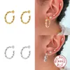 Cerceau Huggie Aide 925 argent exagérer grand cercle boucles d'oreilles en or pour les femmes en forme de C bambou torsadé chaîne bijoux cerceau Kirs22