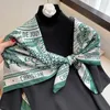 Lyxig satin Silk Square Scarf For Women Hijab Muslimska huvudstaden Sjalor Wraps Bandana Kvinnliga pannband Foulard Tillbehör