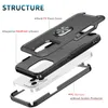 Bumper Heavy Duty Cases pour iphone 13 12 11Pro max Samsung S20 S21 S22 3in1 PC dur Silicon Armor Finger Ring Holder Antichoc Hybrid Impact Combo Cover