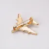 Crystal Enamel Plane Brooch Pin Aircraft Airplane Brooches Business Suit Corsage for Women Men Fashion Jewelry Gift