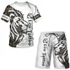Tiger Tiger 3D -печатные женщины S T R Набор STESTS MUSH MENS Lion Tops Tops Shorts Sport и Leisure Summer Suit 220705