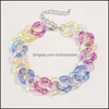 Ketten Halsketten Anhänger Schmuck Hip Hop Regenbogen Acryl Kette Halskette Choker Kragen Für Frauen Mädchen Mode Drop Lieferung 2021 Txbir