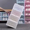 Tomma skoboxar Multicolor Foldbar Plastic Clear Home Shoes Rack Organizer Stack Display Box