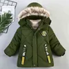 2021, chaquetas de invierno para bebés, ropa de abrigo con capucha de felpa gruesa para niños, chaquetas cálidas con cremallera, chaqueta de nieve para niños de 2 a 5 años J220718