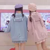 Y2k kawaii zip up capuz harajuku fofo anime desenho animado estampe lã grossa moletom coreano de moda feminina outono inverno y220810