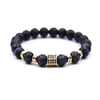 Fios de miçangas Moda Bracelet de pedra natural preto lava s Mulheres de joalheria de ouro rosa para homens lolbeaded Lars22