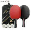 Table Tennis Raquets Huieson 3 Stars Bat Pure Wood Rackets Set Pong Paddle With Case Balls Tenis Raquete FL CS Power300m