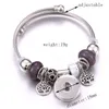 Charm Bracelets Elasticity Snap Button Bracelet Tree Of Life Bangles Beads Jewelry Making Fit 18MM Buttons JewelryCharm