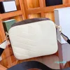 luxury square bags with handles camvas Shoulder Zipper Cross Body Designer women high quality white brown Two-tone Letters 2022