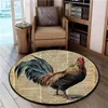 Carpets Rooster Circle Round Shape Floor Mat 3D Rug Non-slip Dining Living Room Soft Bedroom Carpet 03Carpets CarpetsCarpets