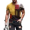 Summer European and American Trend Fashion Mens Tshirts Clothes 3d Street Fashion Oversize Shortsleeved Shirt 220607