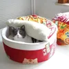 Produits pour animaux de compagnie pour chat hiver tente drôle nouilles petit chien lit maison sac de couchage coussin chats en peluche meubles accessoires 220323