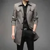 Thoshine Brand Spring Awumn Men Trench Coats Long Caffice Male Fashion Jackets Smart Casual Plus Size 6xl L220725