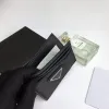 2CM223 grossist mode svart id -kreditkortshållare kvinna mini plånbok äkta läder män designer ren färg dubbelsidig med ruta 229j