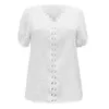 Summer Short Sleeve Womens Tops and Bluses Fashion V Neck Elegant Casual Chic Shirts Ladies Solid Lace Chiffon Blusa Y Camisas L220705