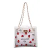 Kvällspåsar Strawberry Jelly Bag Kvinnor 2022 Fashion Transparent Mother Chain Shoulder Underarm Female Child Bagevening