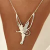 Women Necklace Flower Fairy Elf Necklace For Women Girl Cute Angel Wings Believe Crystal Pendant Necklaces Jewelry Gift GC999