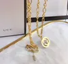 Luxury Design Necklace Choker Chain 18K Gold Plated Stainless Steel Necklaces Pendant Statement Fashion Womens Wedding Jewelry Acc3040