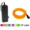 Tiras fios de arame 6 mm de costura de costura neon brilhante sonda eletroluminescente de halloween caro de festa de festa de festa liderada tira leve diy wireled thupled