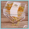 Het indienen van benodigdheden producten Kantoor School Business Industrial Lovely Star Metal Golden Color Paper Clips Pry Bladmark Creative Cute Safety P