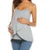 Kvinnor Gravid Strappy Vest Nursing Toppar Maternity Amning T-shirt Sommar Fashion Graviditet Wear 220419