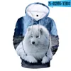 Męskie bluzy bluzy sudadera con capucha para hombre y mujer estammado de lobo en 3d Dibujos animados broń Salva All-Matchmen's