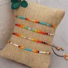 Ethnic style multicolor rainbow glass bead bracelet designer jewelry woman party blue red pink beads knot South American Lovers Bracelets for Teen Girls Trendy Gift