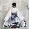 Kimono Cardigan Womens toppar och blusar japansk stil streetwear kvinnliga kvinnor toppar sommarlånga skjorta kvinnliga svart AA4762 210412