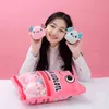 Bir çanta karikatür peluş aksolotl kule kawaii hayvan figürü pop oyuncak pembe doldurulmuş bebek hediyeleri j220704