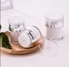15 30 50G Pearl White Acryl Airless Bottle Round Cosmetic Cream Jar Pump Cosmetics Packaging flaskor llfa