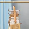 5 in 1 Multi-Purpose magic wooden pants hanger for Closet Storage Organizer 220408