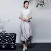 Roupas étnicas Lavagem branca Vestido longo Vestido primavera Mulheres elegantes vestidos chineses Cheongsam Qipao Robe vintage femme vestido ta2109