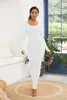 Solid Color Catsuit Costumes Sexy Body Dress Womens Elegant Elastic Long Dress for party