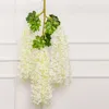 12Pcs/set 110cm Artificial Silk Wisteria Vine Hanging Flower Wedding Party Garden Outdoor Greenery Office Wall Decor