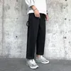 Pantalones vaqueros para hombre Estilo preppy para hombre Diseño simple Azul Hombres Pantalones holgados Hip Hop Estudiantes rectos Pantalones de mezclilla informales diarios coreanos