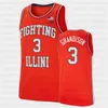 C202 Illinois Fighting Illini NCAA Orange College Basketball Retro Jersey 1 Trent Frazier 2 Connor Serven 3 Jacob Grandison Curbelo Dosunmu