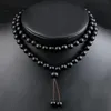 Brins de perles Noir Mat Onyx 108 Perles Bouddha Bracelet Haute Qualité 8 MM Collier Élastique Pierre Naturelle Guérison Méditation Yoga Bijoux La